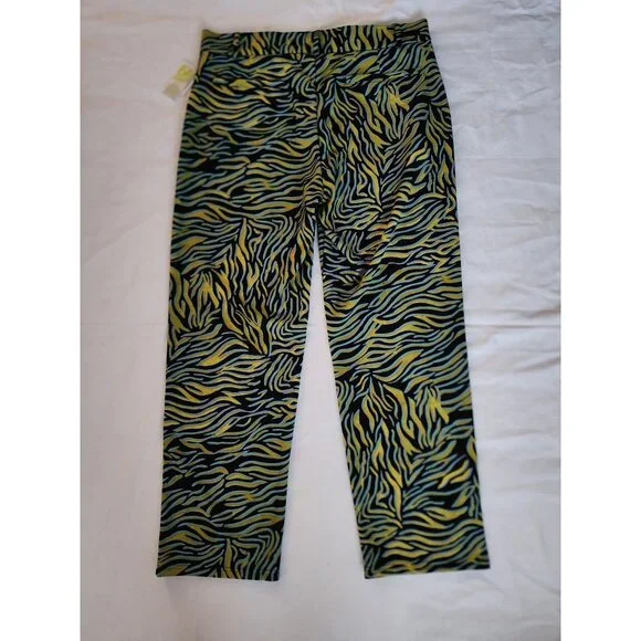 Be Proud Women's Multicolor Animal Print Flat Front Straight Leg Pants Large NWT - Picture 8 of 12